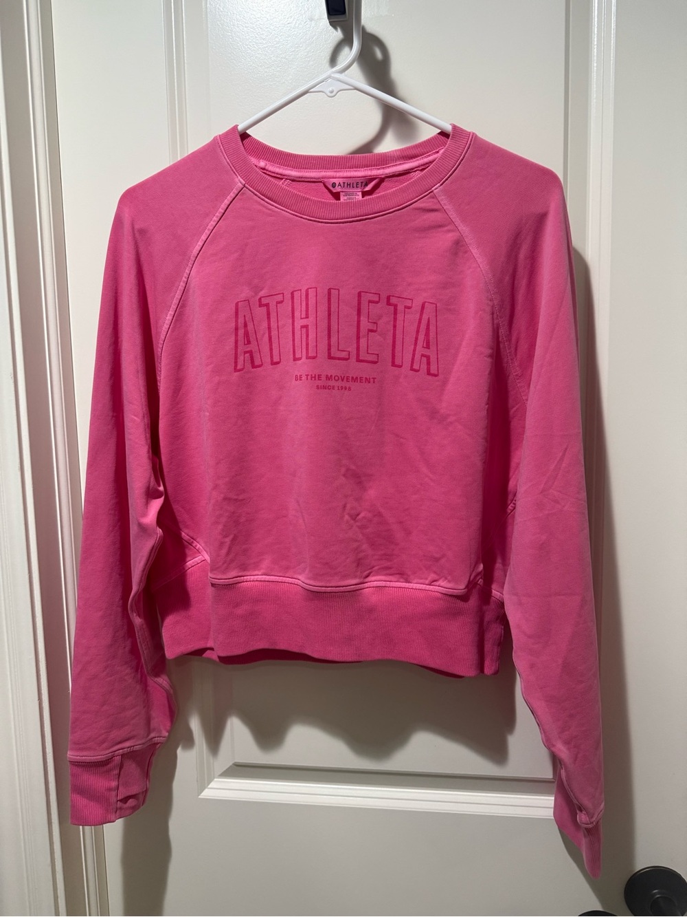 Athleta Girls Pink Logo Crewneck All Day Sweatshirt